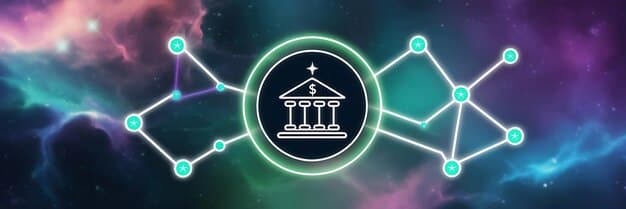 A stylized depiction of a financial gateway, designed with a modern aesthetic and displaying interconnected networks. Represents accessible financial options.