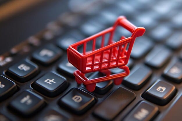 A close-up of a shopping cart on a website, with a line item showing 