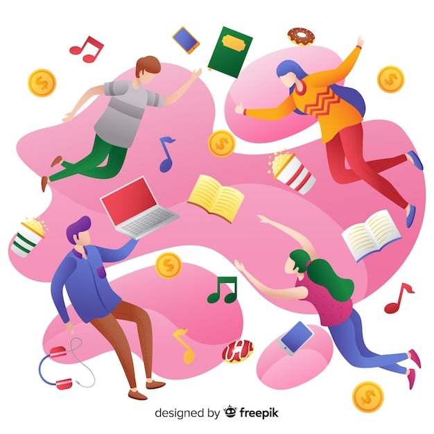 A digital illustration of a person sleeping peacefully on a pile of money bags, with musical notes, books, and app icons floating around them, symbolizing passive income from creative royalties.