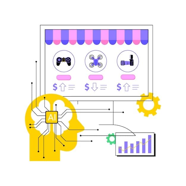 A digital illustration showing connected gears representing various elements of an automated Amazon FBA business, such as inventory, marketing, and customer service.