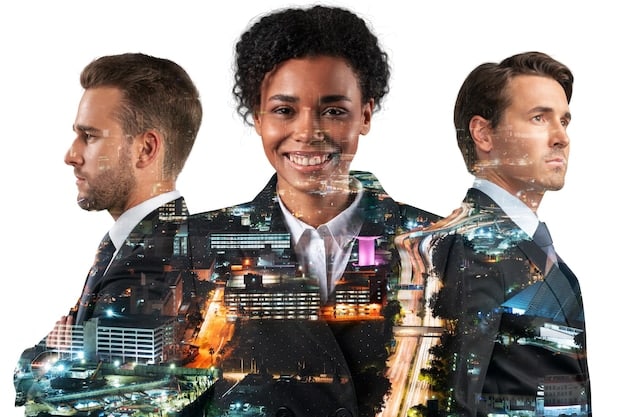 A diverse group of people, symbolizing different investor profiles, looking at a digital interface displaying various ETF categories like 'Stocks', 'Bonds', and 'Commodities'.