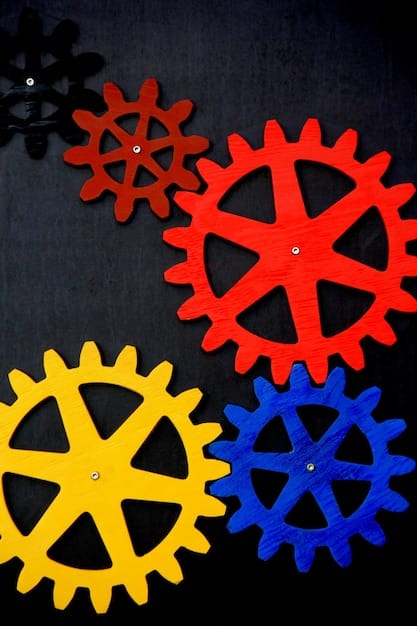 An abstract image depicting various qualitative factors intertwining: gears symbolizing management, intertwining lines for industry trends, a lightbulb for innovation, and a shield for competitive advantage. Use muted colors.