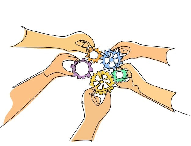 A stylized image showing intertwined gears, representing global economies, with hands (symbolizing diplomacy and statecraft) meticulously adjusting them against a backdrop of potential conflict zones and trade routes.