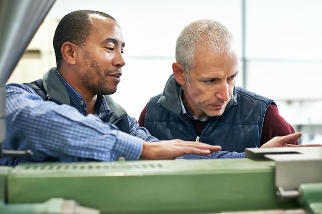 A diverse group of engineers and factory workers collaborating on a new product design, with robotics and AI interfaces in the background, signifying innovation in US manufacturing.