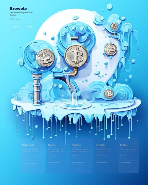 A stylized graphic depicting the flow of cryptocurrency through a liquidity pool, with two distinct tokens entering and exiting the pool, surrounded by abstract glowing lines representing smart contracts.