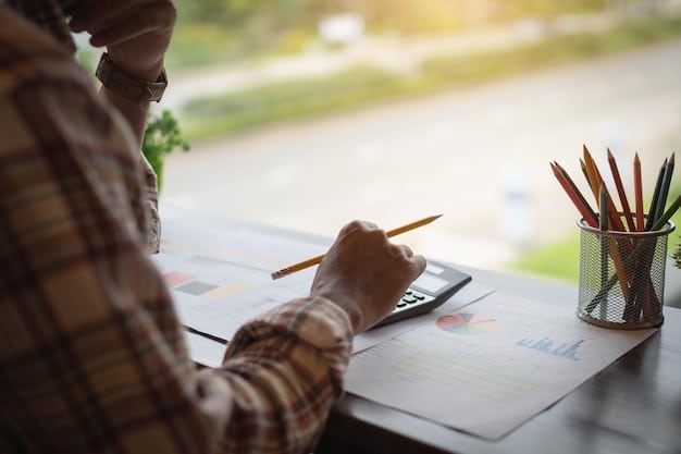 A person's hand meticulously writing down financial goals and a diversified investment plan in a notebook, surrounded by charts and financial documents, emphasizing thoughtful and disciplined planning.